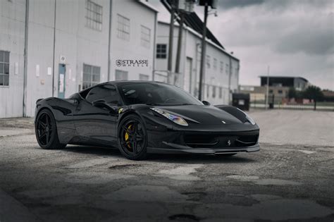 All Black Ferrari 458 Featuring Yellow Calipers — CARiD.com Gallery