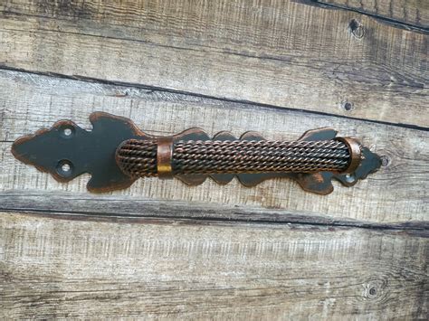 Wrought iron handle Hand forged handle Door handle Metal | Etsy