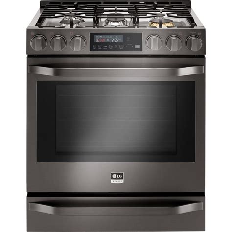 LG Studio 5-Burner 6.3-cu ft Self-Cleaning True Convection Slide-in Gas ...