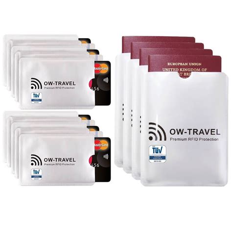 RFID blocking bank credit cards passport sleeves. Contactless security