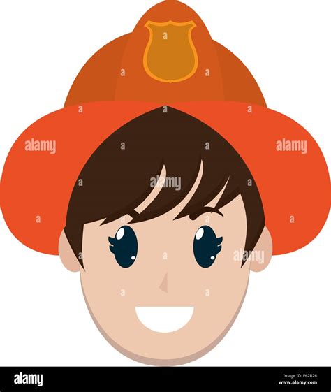 happy firefighter head with helmet uniform vector illustration Stock Vector Image & Art - Alamy