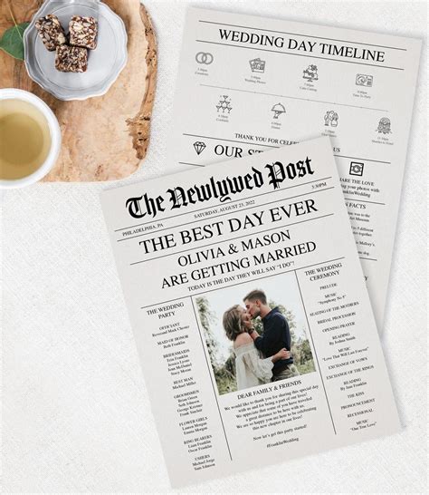 How to Make Newspaper Wedding Programs | DIY Printable Wedding Program ...