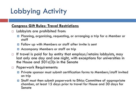 PPT - Lobbying Ethics and Reporting Rules PowerPoint Presentation, free download - ID:5919395