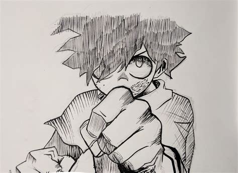 Deku drawing by me #inktober2017 : r/BokuNoHeroAcademia