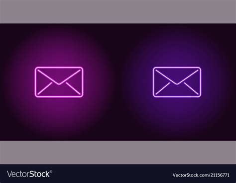 Neon Purple Gmail Logo Black Background - canvas-gloop