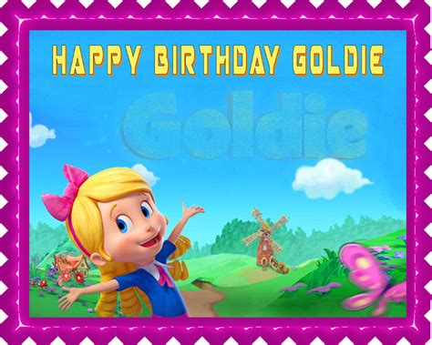 Goldie & Bear 2 Edible Birthday Cake Topper