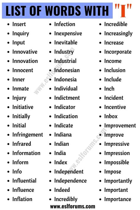 Words that Start with I | List of 140+ Common Words Starting with I ...