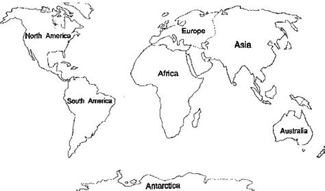7 Continents Map For Kids | World map coloring page, Maps for kids, World map outline
