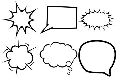 Blank Comic Speech Bubbles AI EPS PNG By Me and Ameliè | TheHungryJPEG