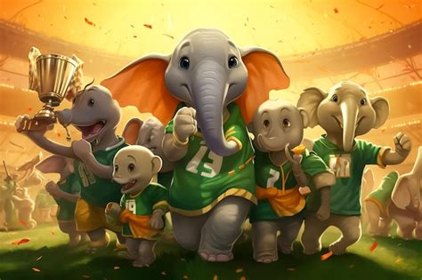 Premium AI Image | happy african soccer players with elephant heads wearing soccer ...