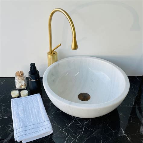 White Marble Oval Sink