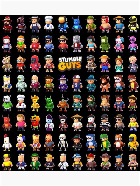 Stumble Guys Character Set #1 Premium Matte Vertical Poster sold by ...