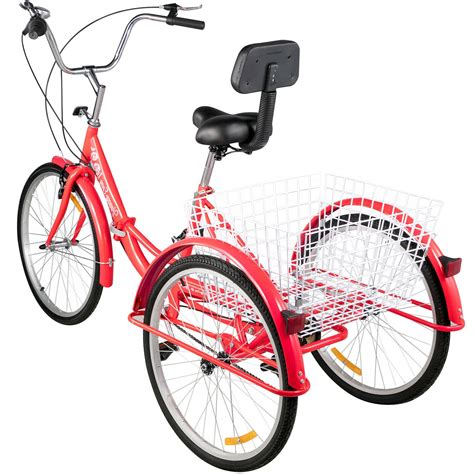 Folding Adult Three Wheel Tricycle Bike With Basket 26"– Zincera