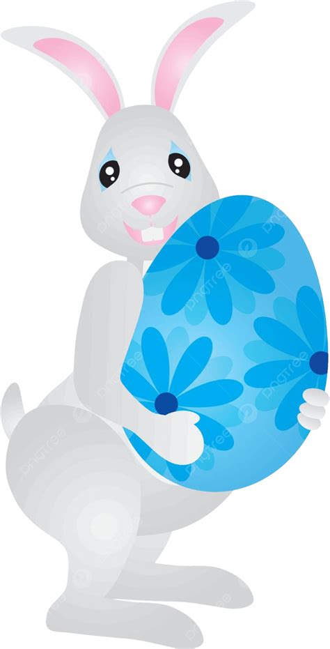 Easter Bunny Carrying Big Egg Illustration Isolated Illustration Card Vector, Isolated ...