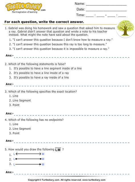 Lines Rays Line Segments Worksheets - Worksheets Master