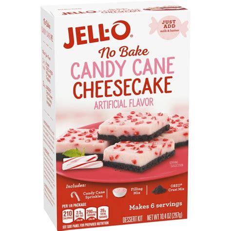 Jell-O No Bake Candy Cane Cheesecake Dessert Mix, 10.4 oz Box - Walmart.com - Walmart.com