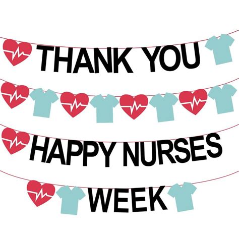 Happy Nurses Week Banner Thank You Nurses Party Decorations - Nurse Appreciation Week Banner for ...