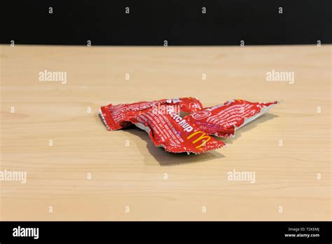 New and unopened McDonald's ketchup packets on a table top Stock Photo - Alamy