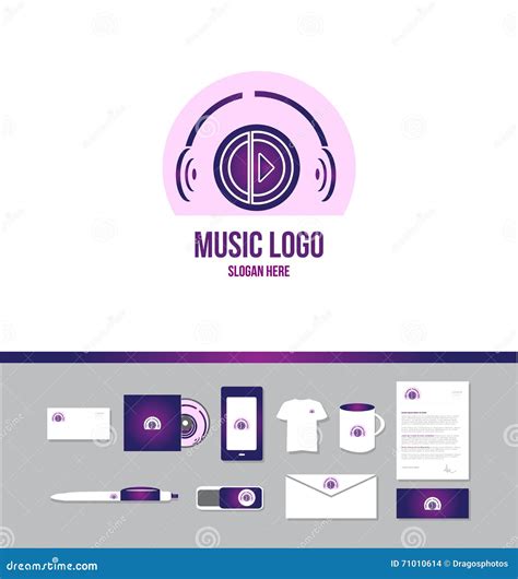 Music headphones logo stock vector. Illustration of headphones - 71010614