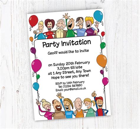 Cartoon Party People Invitations | Personalise Online Plus Free ...