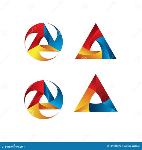 Abstract Circle and Triangle Logo Vector Illustration Stock Vector - Illustration of gray ...