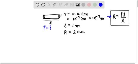 SOLVED: calculate the resistivity of the material of a wire of length 2 metre and radius0.2mm ...