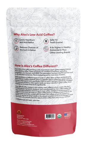 Alex's Low-Acid Organic Coffee™ - Decaf Whole Bean (12oz)