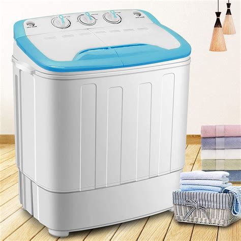 FitnessClub Portable Mini Twin Tub Washing Machine Washer And Spin Dryer Combo Compact For ...