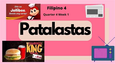 Magbigay Ng Halimbawa Ng Mga Patalastas Filipino 4 Quarter 4 Week 1 ...