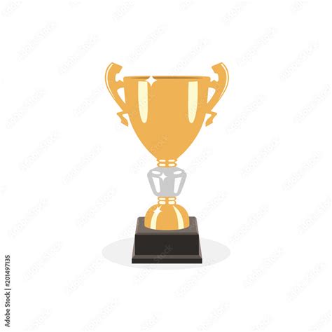 Trophy gold cup flat design on a white background. Award cup Stock ...