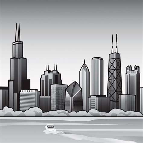 Chicago skyline drawing – Artofit