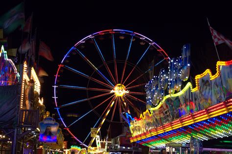 Free Images : ferris wheel, amusement park, long exposure, illuminated ...