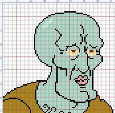 Handsome Squidward cross-stitch pattern | Рисунки крестов, Схемы вышивки крестиком, Вышивки дисней