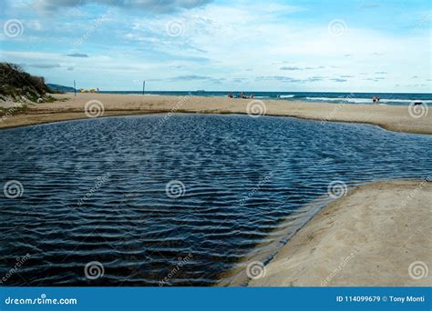 The Mouth of a Small River in Front of the Beach, in Campeche, F ...