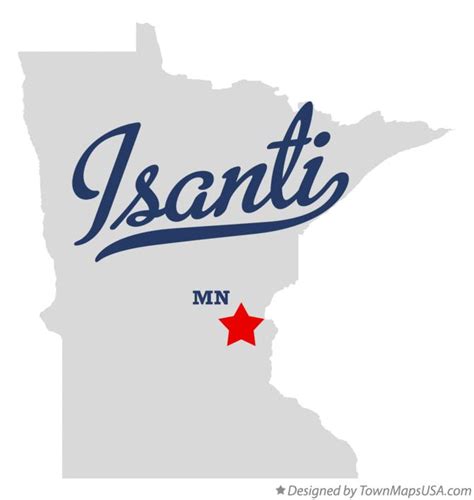 Map of Isanti, MN, Minnesota