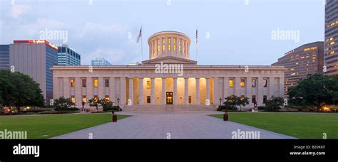 Ohio State Capitol Building in Columbus Ohio at dusk. High resolution panorama Stock Photo - Alamy