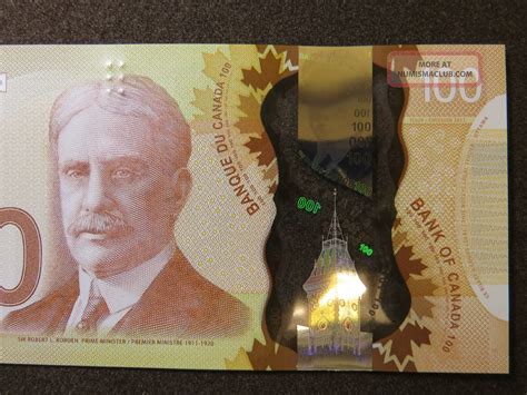 2011 $100 Bill Bank Note Canada Radar Bill Fkf7827287 Polymer Note Gem Unc