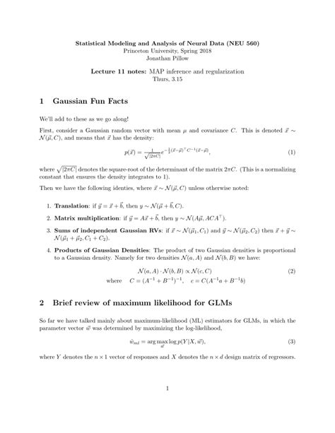 [PDF] - 1 Gaussian Fun Facts Well add to these as we go along! First, PDF Document - 1004859