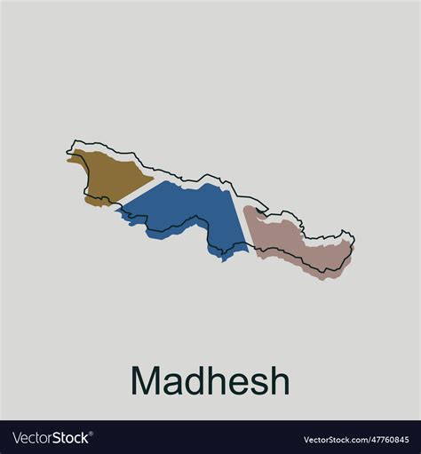 Map of madhesh geometric outline design country Vector Image