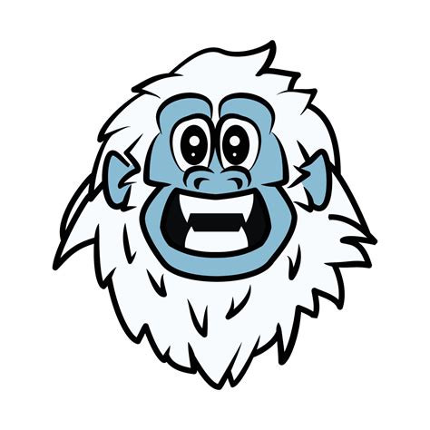 cartoon yeti head mascot logo art 6549633 Vector Art at Vecteezy