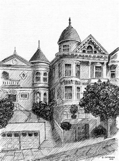 Victorian House Drawing Sketch