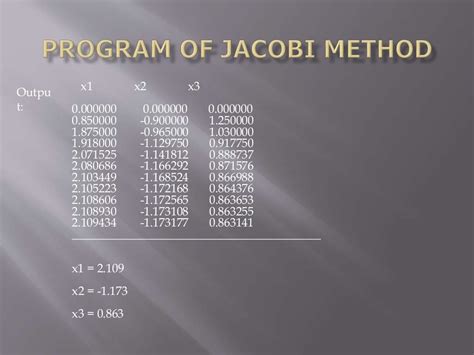 Jacobi method