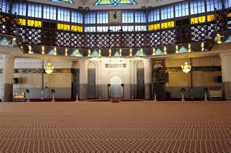 Interior of National Mosque of Malaysia or Masjid Negara. Editorial Stock Image - Image of faith ...