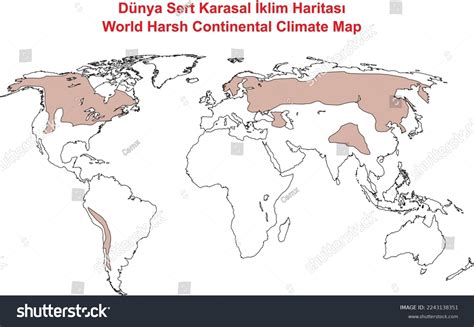 World Harsh Continental Climate Map Stock Vector (Royalty Free) 2243138351 | Shutterstock