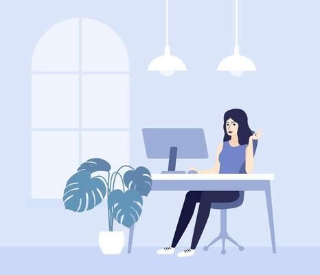 Woman Computer Vector Art, Icons, and Graphics for Free Download