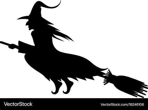 Wicked halloween witch silhouette Royalty Free Vector Image