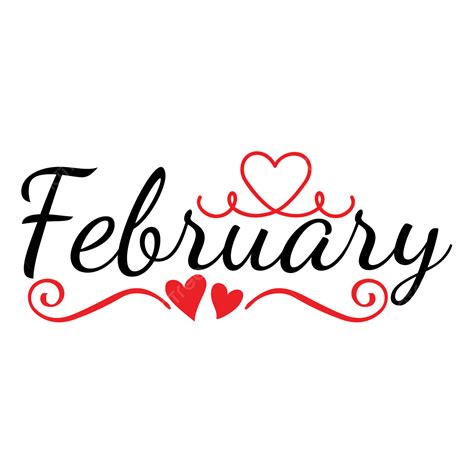 February Month Clipart Transparent PNG Hd, February Month Text ...