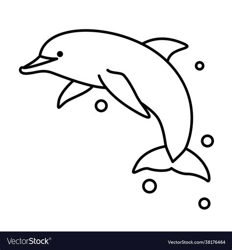 Line art a dolphin Royalty Free Vector Image - VectorStock