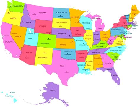 Map of United States of America (USA) | USA Flag facts | Blank, Outline, Political Maps - Best ...