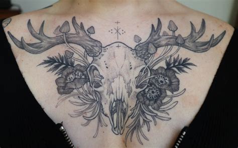 5 month healed deer skull; Leslie Karin at Black Iris Tattoo in ...